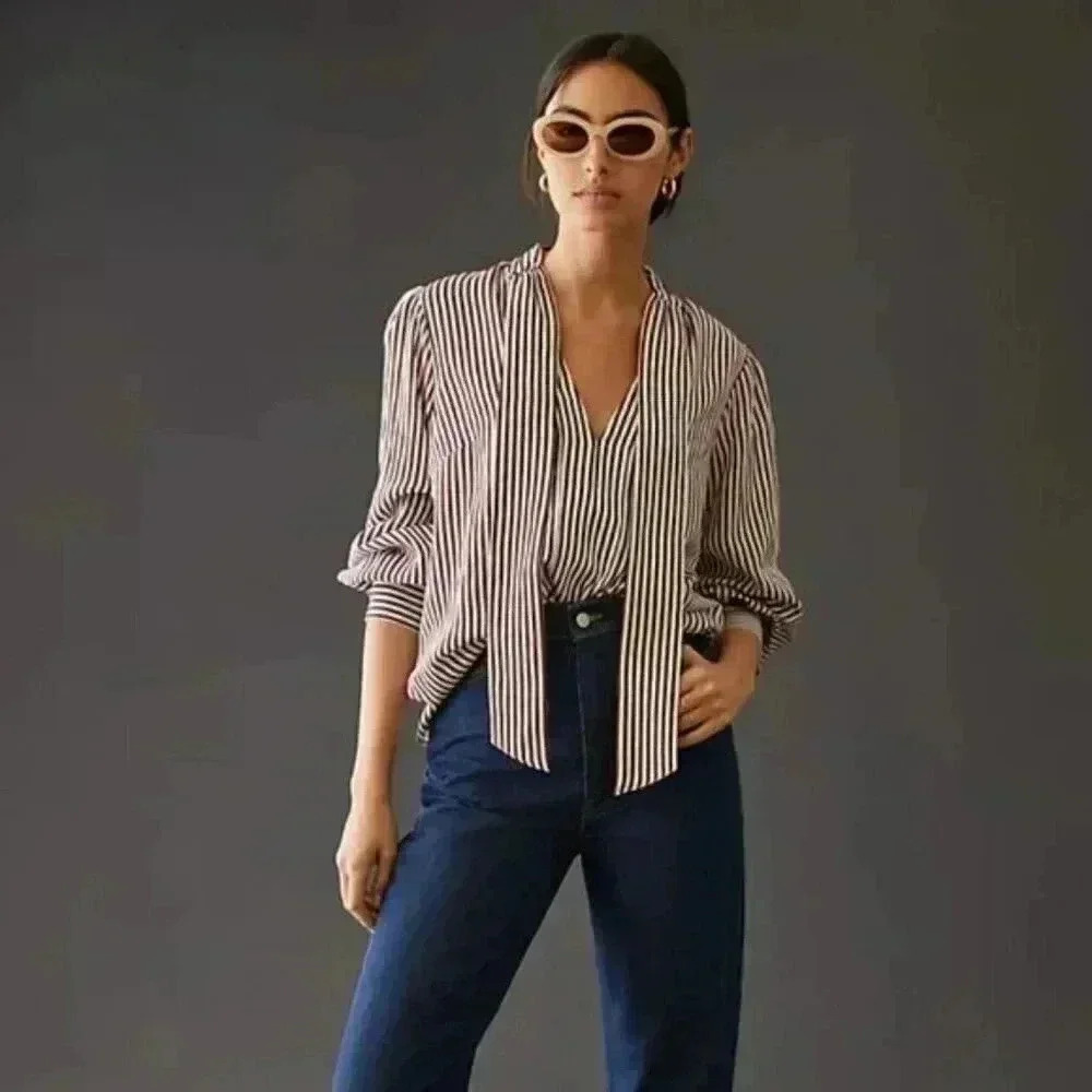 NWT Maeve Tie Neck Blouse
